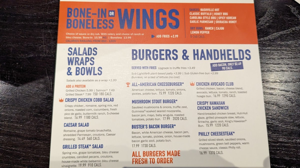 Menu Dave & Buster's Long Beach-6